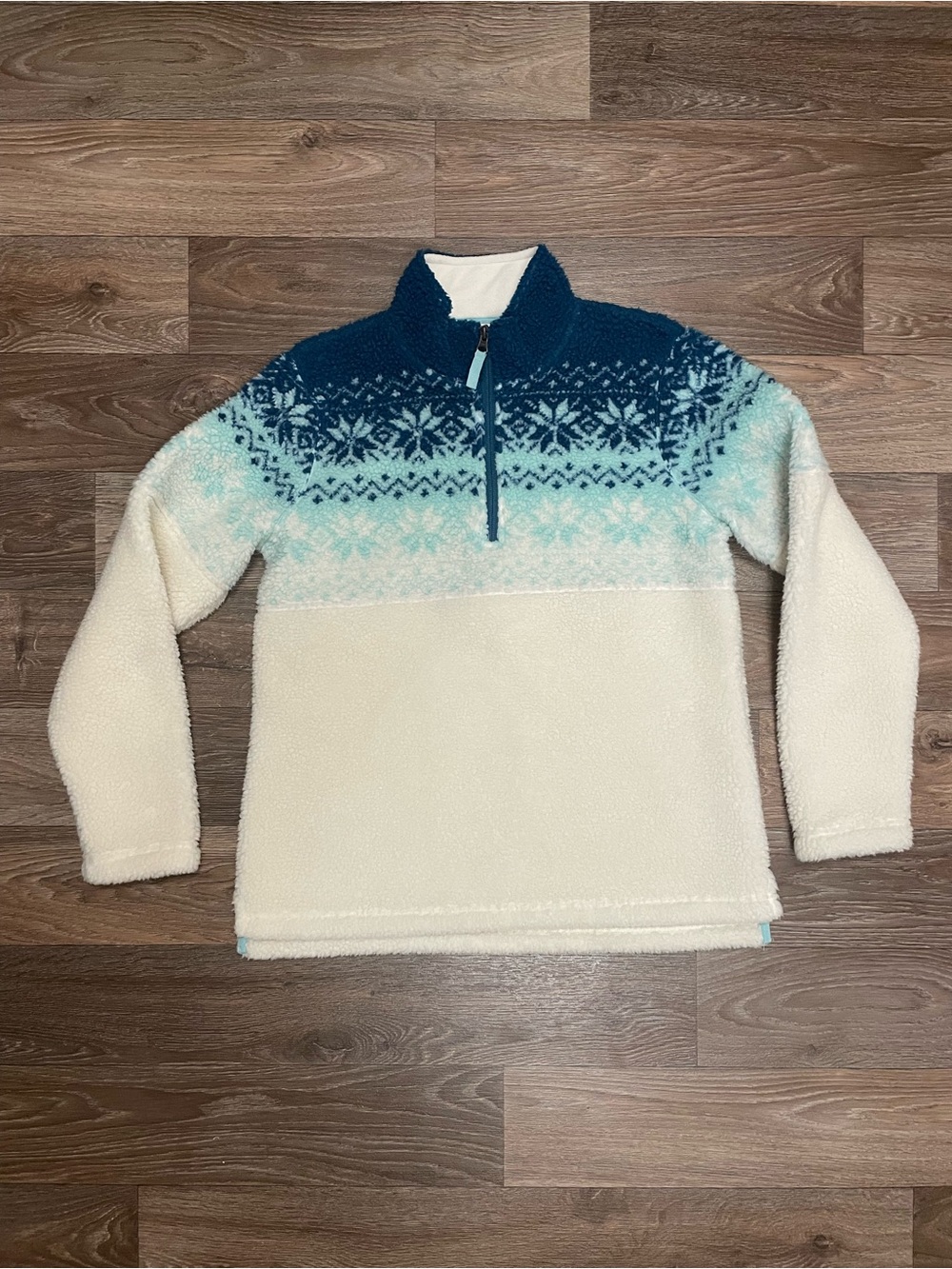 Orvis Medium Womens Quarter Zip Snowflake